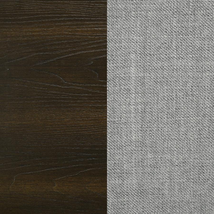 Home & Sleep Outlet - Atlas 63-inch Queen Upholstered Panel Bed Grey and Dark Oak