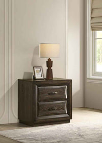Atlas 2-drawer Bedroom Nightstand Bedside Table Dark Oak