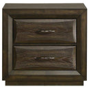 Atlas 2-drawer Bedroom Nightstand Bedside Table Dark Oak