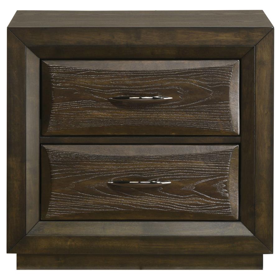 Home & Sleep Outlet - Atlas 2-drawer Bedroom Nightstand Bedside Table Dark Oak