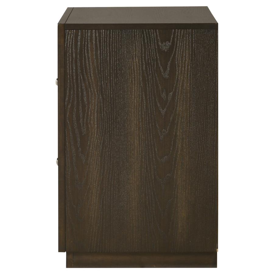 Home & Sleep Outlet - Atlas 2-drawer Bedroom Nightstand Bedside Table Dark Oak