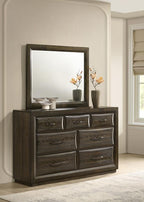 Home & Sleep Outlet - Atlas 7-drawer Bedroom Dresser and Mirror Set Dark Oak