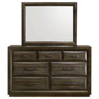 Home & Sleep Outlet - Atlas 7-drawer Bedroom Dresser and Mirror Set Dark Oak
