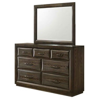 Atlas 7-drawer Bedroom Dresser and Mirror Set Dark Oak