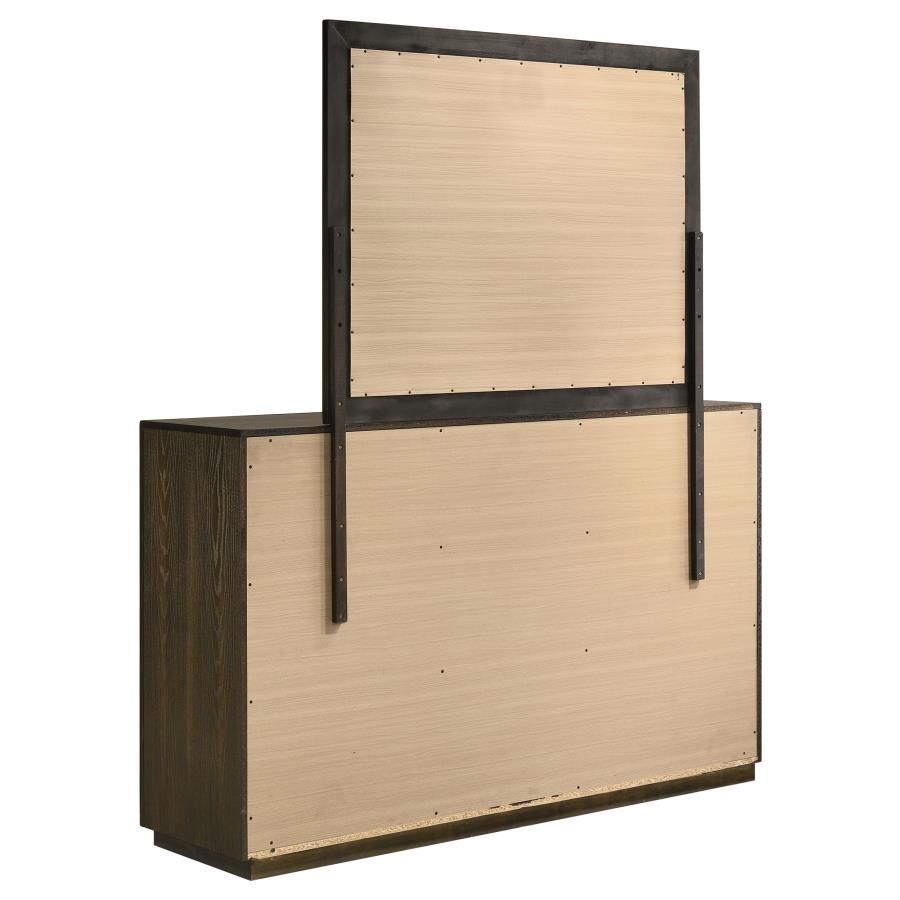 Home & Sleep Outlet - Atlas 7-drawer Bedroom Dresser and Mirror Set Dark Oak
