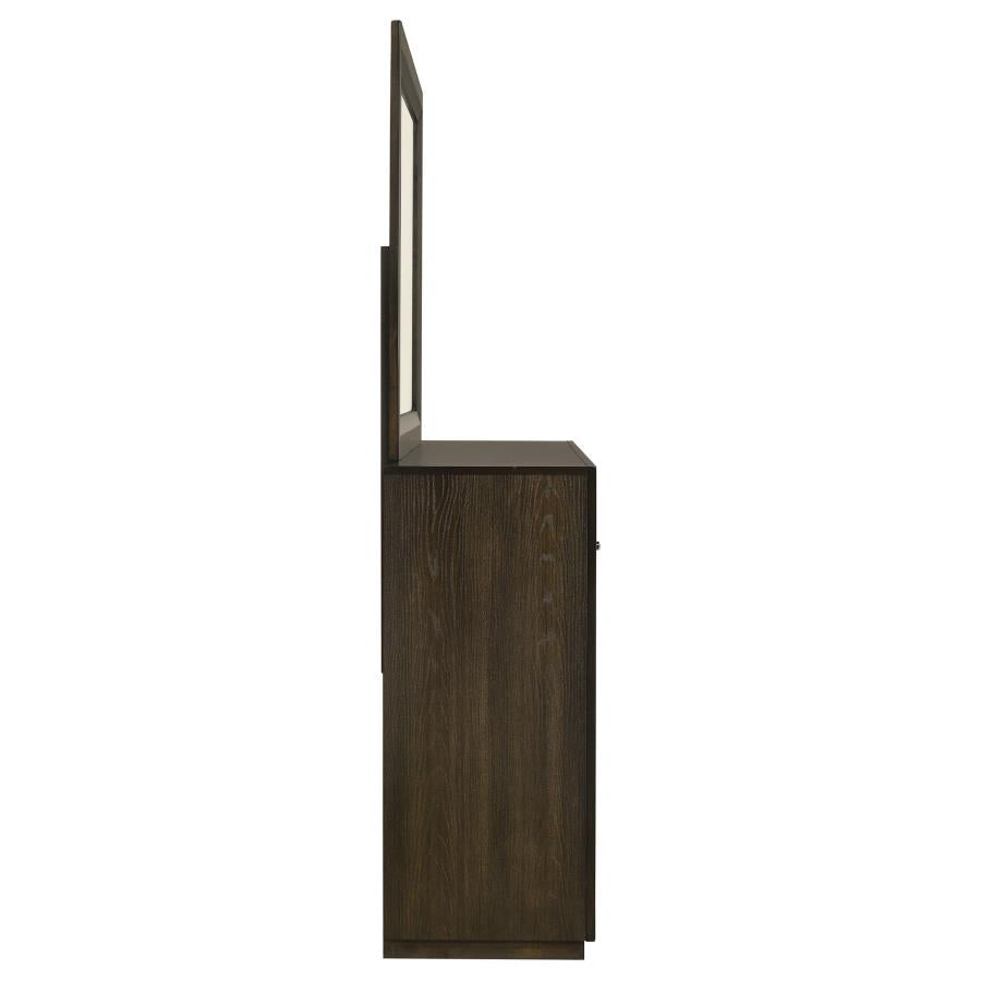 Home & Sleep Outlet - Atlas 7-drawer Bedroom Dresser and Mirror Set Dark Oak