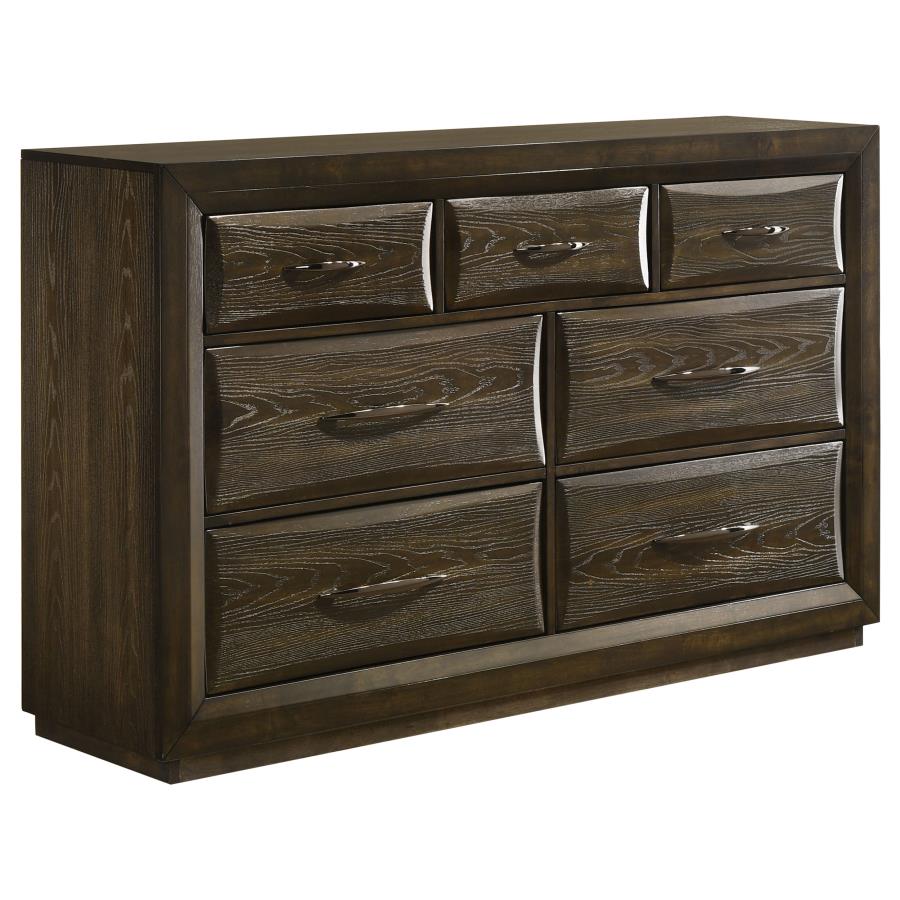 Home & Sleep Outlet - Atlas 7-drawer Bedroom Dresser Cabinet Dark Oak