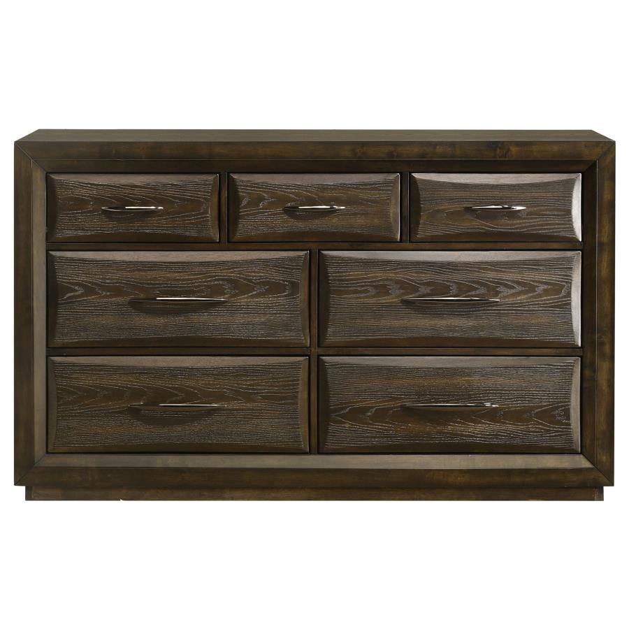 Home & Sleep Outlet - Atlas 7-drawer Bedroom Dresser Cabinet Dark Oak