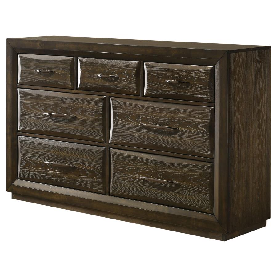 Home & Sleep Outlet - Atlas 7-drawer Bedroom Dresser Cabinet Dark Oak