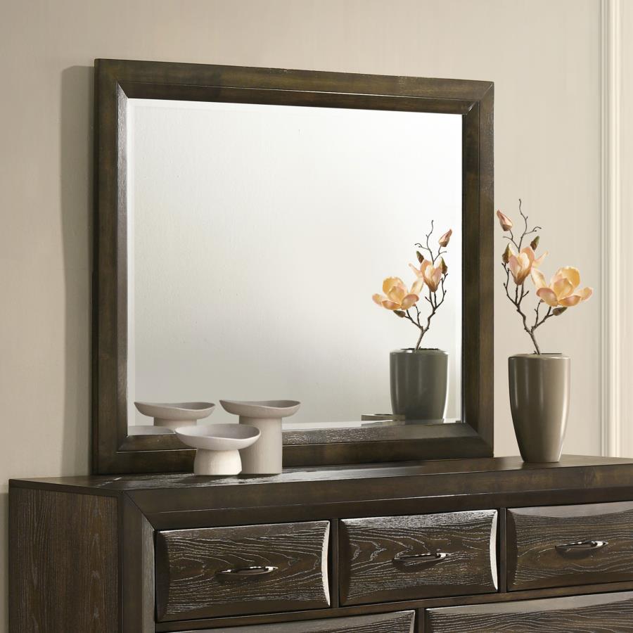 Home & Sleep Outlet - Atlas Bedroom Dresser Mirror Dark Oak
