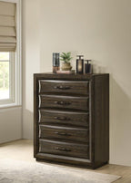 Home & Sleep Outlet - Atlas 5-drawer Bedroom Chest of Drawers Dark Oak
