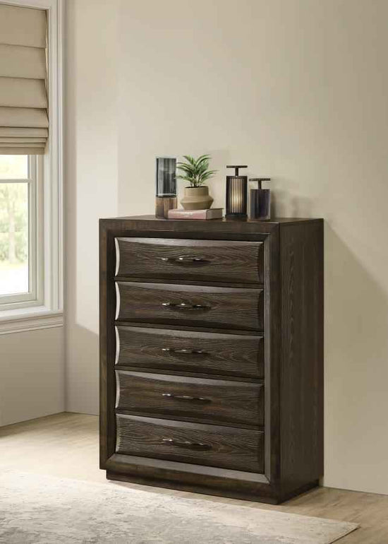 Atlas 5-drawer Bedroom Chest of Drawers Dark Oak