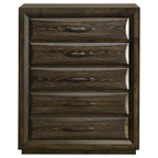 Home & Sleep Outlet - Atlas 5-drawer Bedroom Chest of Drawers Dark Oak