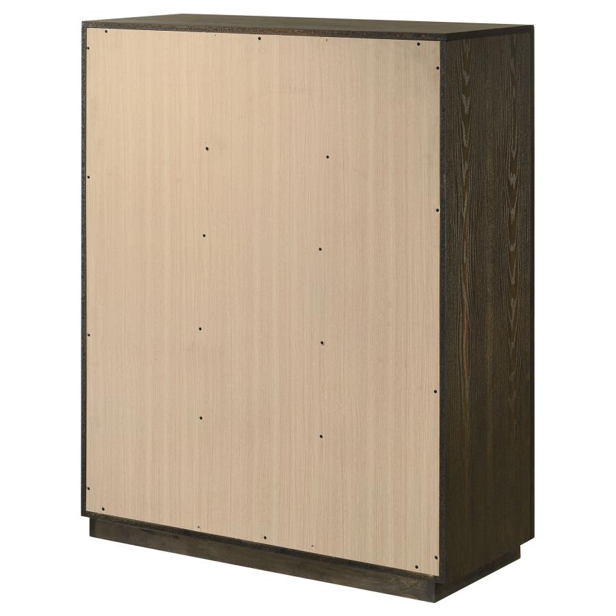 Home & Sleep Outlet - Atlas 5-drawer Bedroom Chest of Drawers Dark Oak