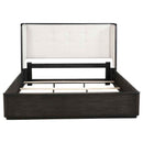 Leandro 55-inch Eastern King Wingback Bed Burnished Black
