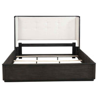 Leandro 55-inch Eastern King Wingback Bed Burnished Black