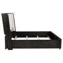 Leandro 55-inch Eastern King Wingback Bed Burnished Black