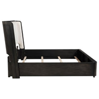Leandro 55-inch Eastern King Wingback Bed Burnished Black