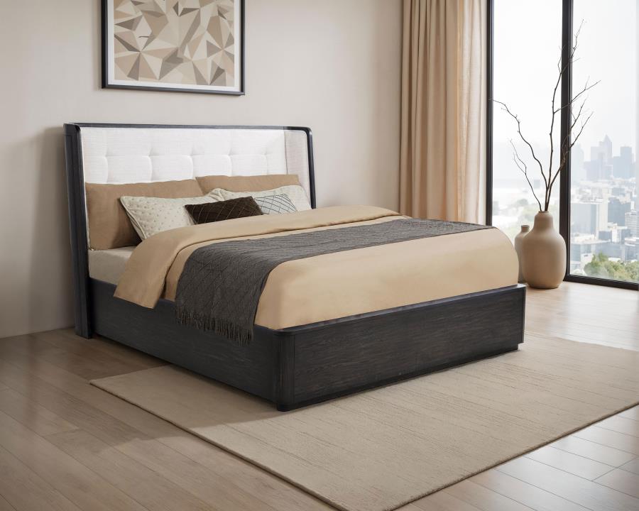 Home & Sleep Outlet - Leandro 55-inch California King Wingback Bed Burnished Black