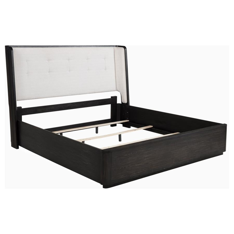 Home & Sleep Outlet - Leandro 55-inch California King Wingback Bed Burnished Black