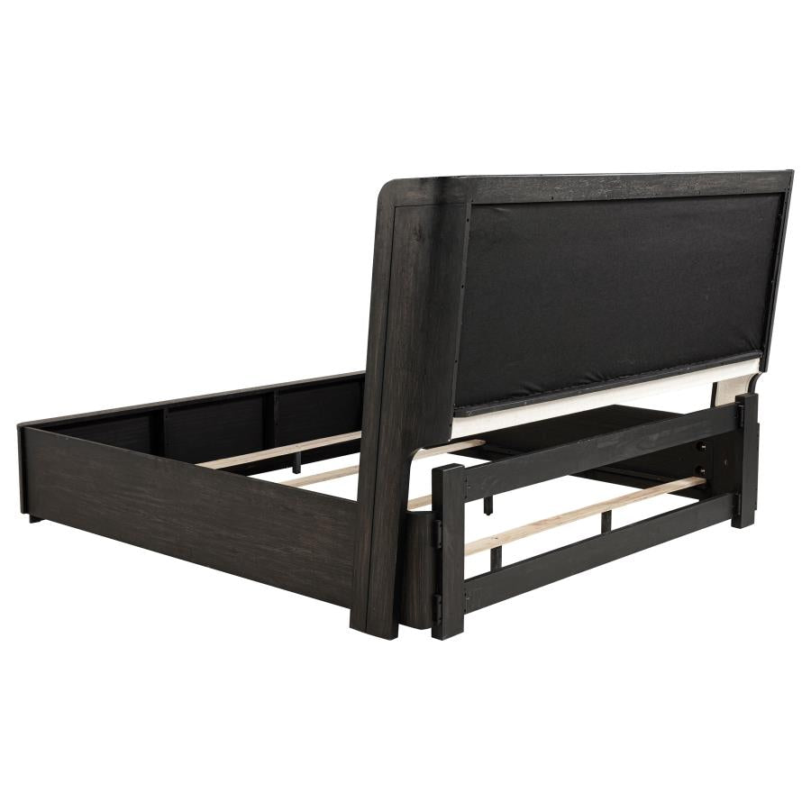 Home & Sleep Outlet - Leandro 55-inch California King Wingback Bed Burnished Black