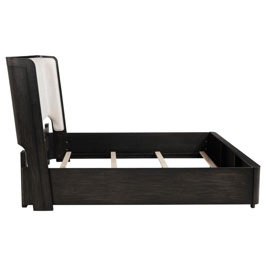 Home & Sleep Outlet - Leandro 55-inch California King Wingback Bed Burnished Black
