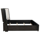 Leandro 55-inch California King Wingback Bed Burnished Black