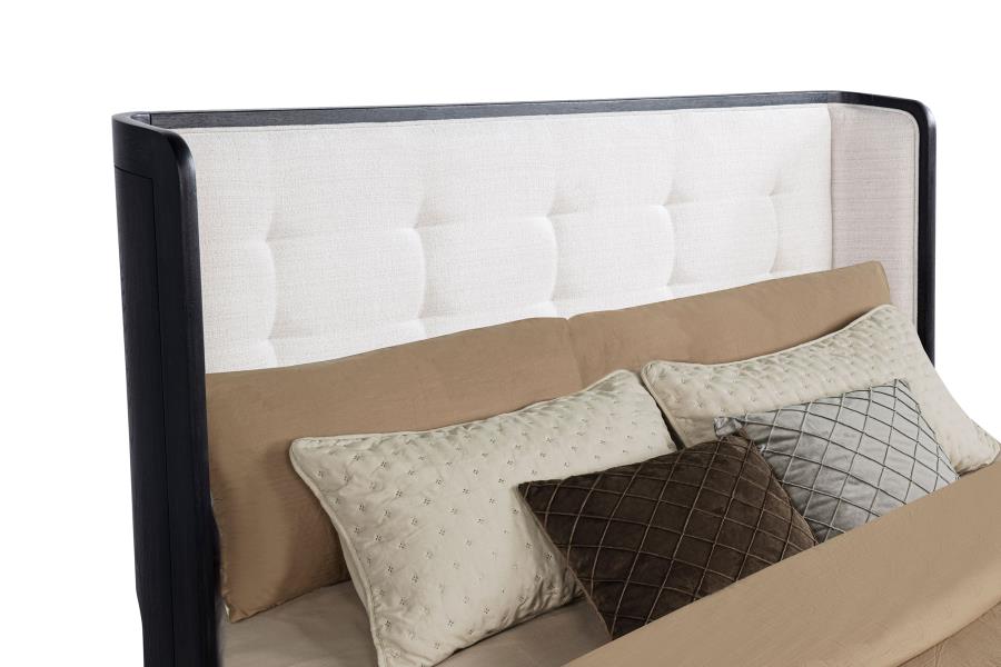 Home & Sleep Outlet - Leandro 55-inch California King Wingback Bed Burnished Black
