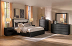 Home & Sleep Outlet - Leandro 55-inch California King Wingback Bed Burnished Black
