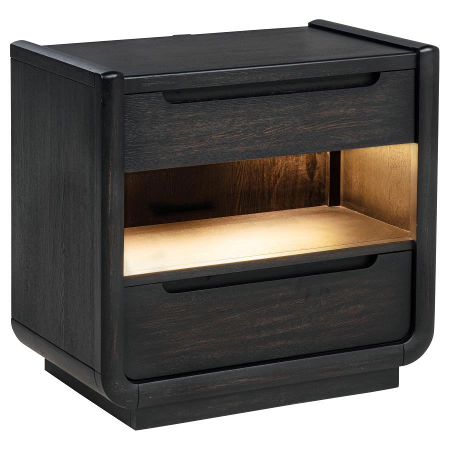 Leandro 5-piece Queen Bedroom Set Burnished Black
