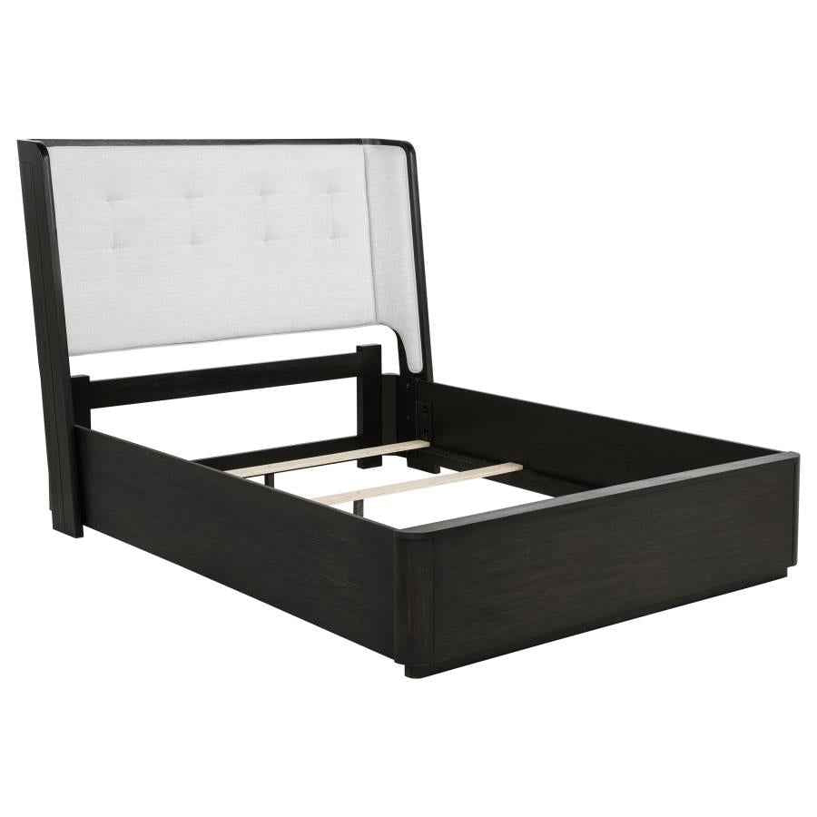 Leandro 55-inch Queen Wingback Bed Burnished Black