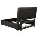 Leandro 55-inch Queen Wingback Bed Burnished Black