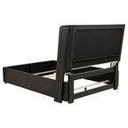 Home & Sleep Outlet - Leandro 55-inch Queen Wingback Bed Burnished Black