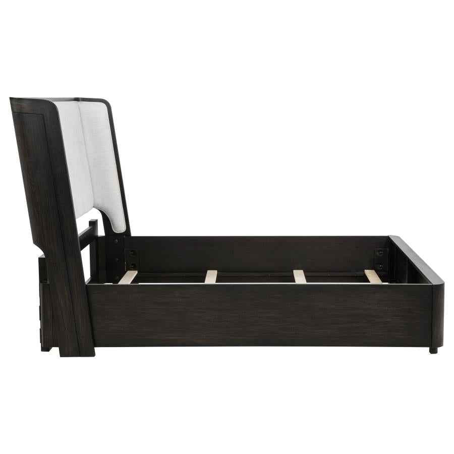 Leandro 55-inch Queen Wingback Bed Burnished Black