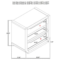 Leandro 2-drawer LED Nightstand with USB Burnished Black