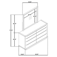 Leandro 8-drawer Bedroom Dresser with Mirror Burnished Black