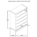 Leandro 5-drawer Bedroom Chest of Drawers Burnished Black