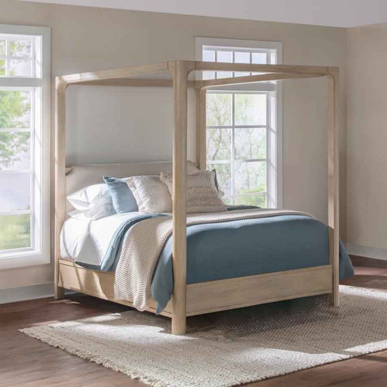Solano 83-inch California King Canopy Bed Weathered Mango