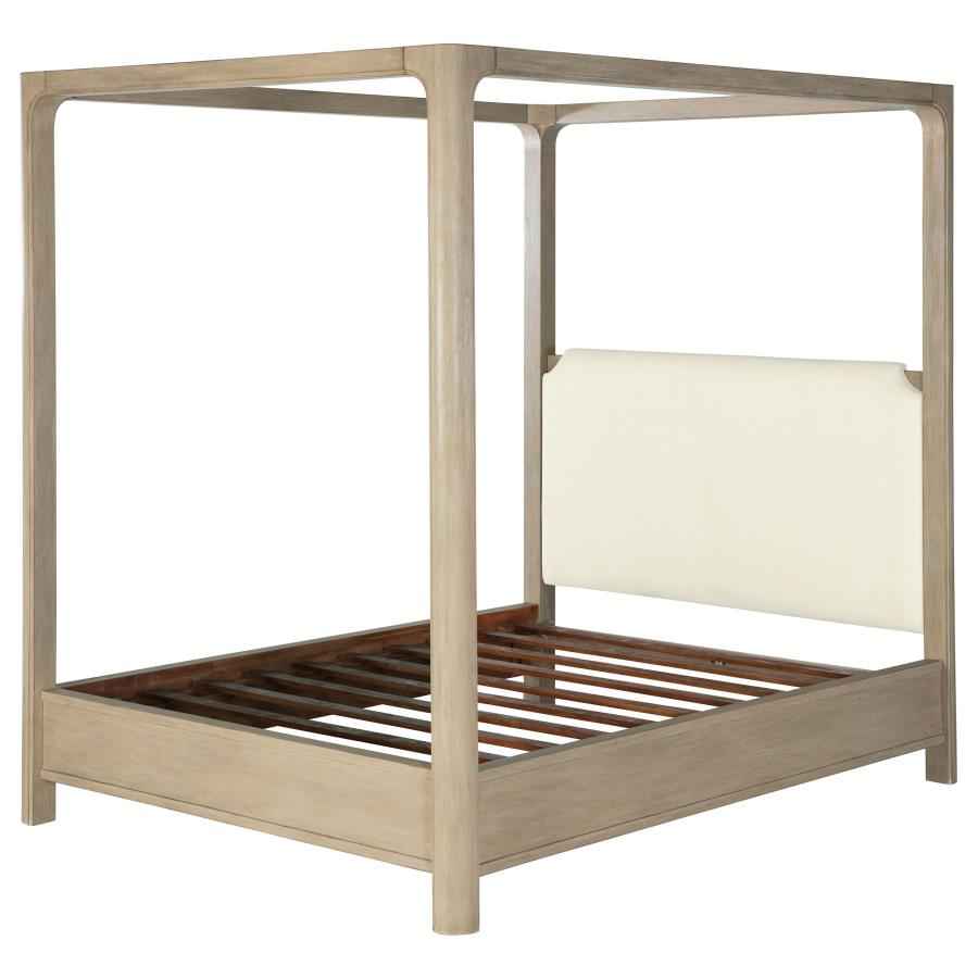 Solano 83-inch California King Canopy Bed Weathered Mango