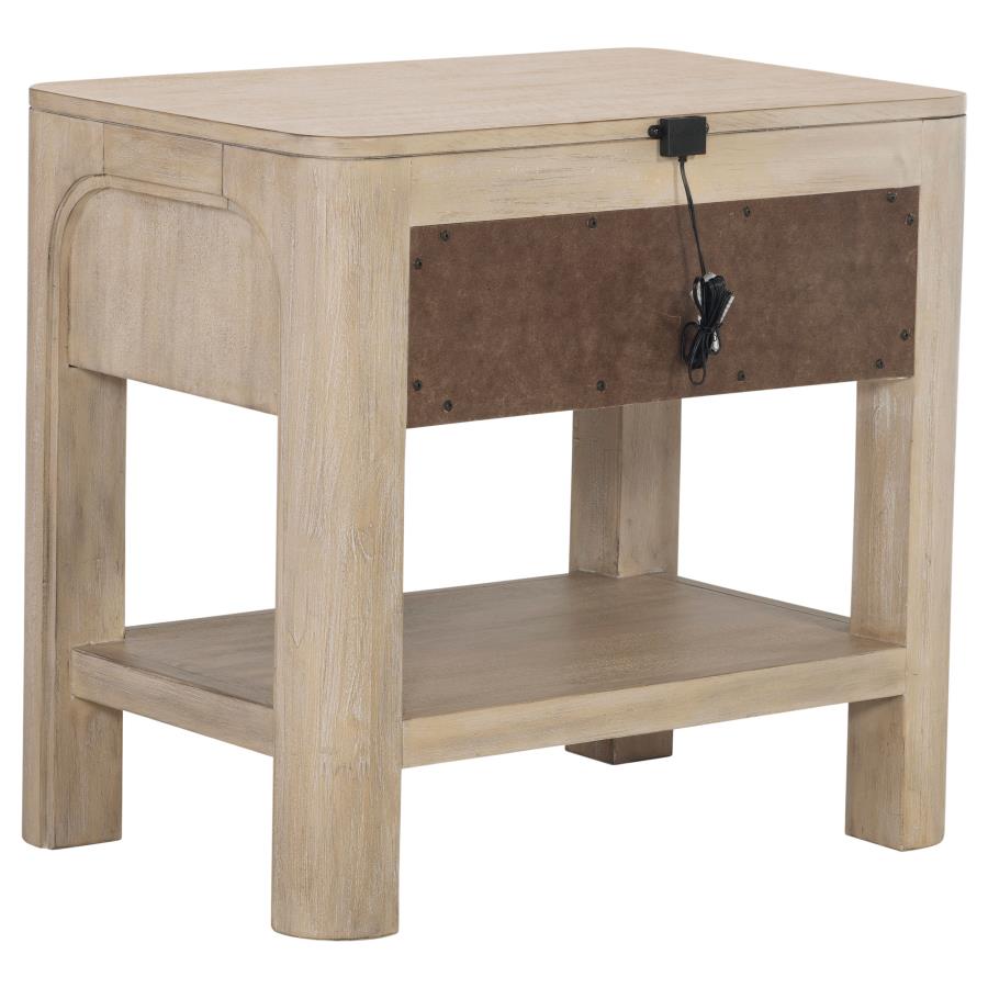 Solano 1-drawer Nightstand Bedside Table Weathered Mango