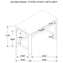 Solano 2-drawer Makeup Table Vanity Desk Weathered Mango