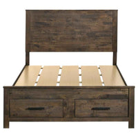 Woodmont Wood Queen Storage Panel Bed Rustic Golden Brown