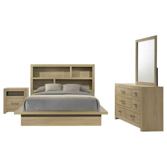 Hendricks 4-piece Eastern King Bedroom Set Light Oak