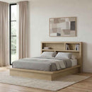 Hendricks Eastern King Bookcase Headboard Platform Bed Light Oak
