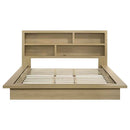 Hendricks Eastern King Bookcase Headboard Platform Bed Light Oak