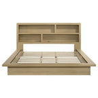 Home & Sleep Outlet - Hendricks Eastern King Bookcase Headboard Platform Bed Light Oak
