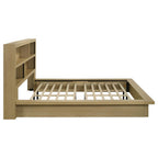 Home & Sleep Outlet - Hendricks Eastern King Bookcase Headboard Platform Bed Light Oak