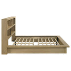 Home & Sleep Outlet - Hendricks California King Bookcase Headboard Platform Bed Light Oak
