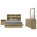 Home & Sleep Outlet - Hendricks 4-piece Queen Bedroom Set Light Oak