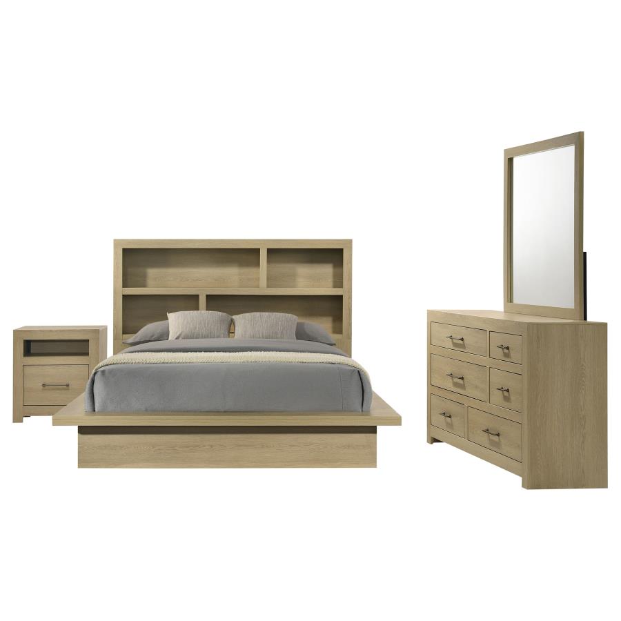 Home & Sleep Outlet - Hendricks 4-piece Queen Bedroom Set Light Oak